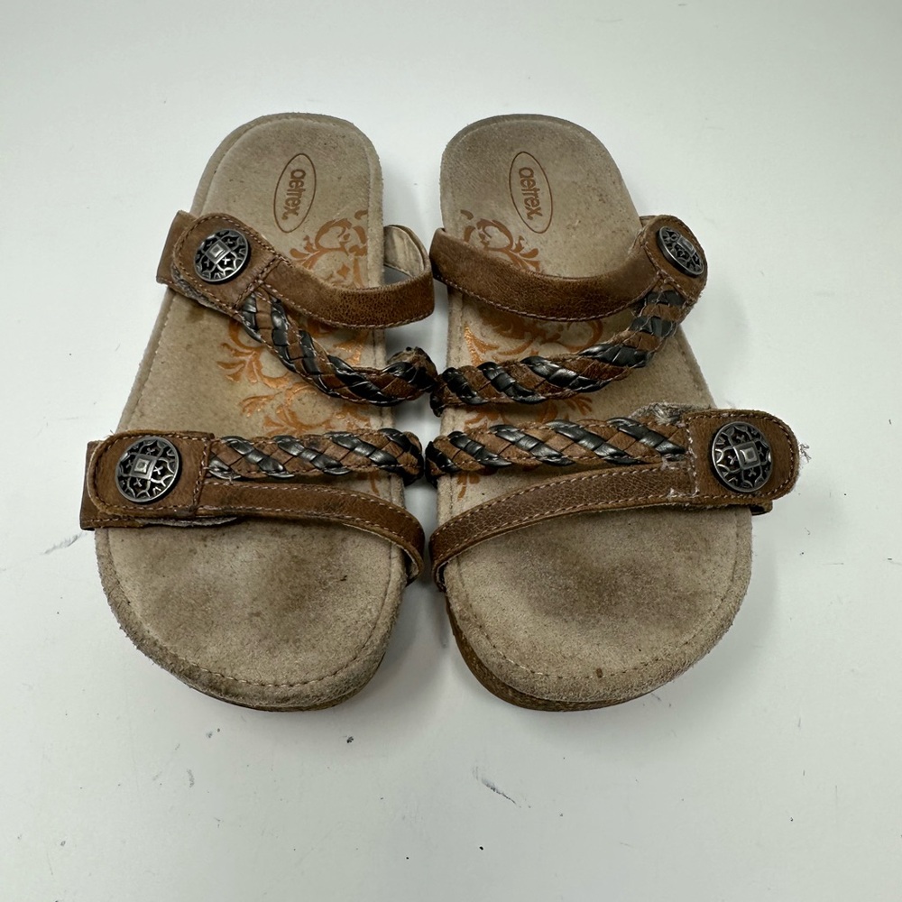 Aetrex Janey Braided Slid Sandals Women's Sz 6 - Picture 6 of 15